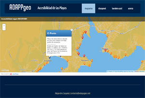 Imagen de uno de los tres mapas de todo el litoral español indicando su accesibilidad